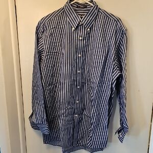 Mens Blue Casual Button Down Shirt